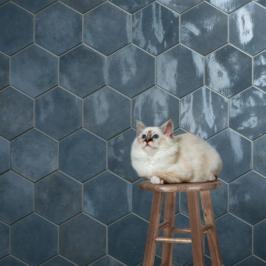 hexagon tmavo modra dlazba moderny obklad leskly sestuholnikovy kupelna hexa atmosfera chata rekonstrukcia jedalensky rekonstrukcia kaviaren rekonstrukcia gres kameninova dlazba obklad.jpg